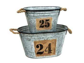 Shabby Chic Storage Pail Basket Set