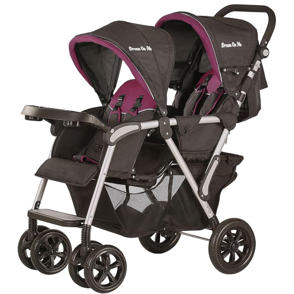 dream on me double stroller pink Dream On Me Villa Tandem Stroller