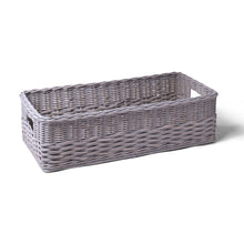Load image into Gallery viewer, Ombak Weave Narrow Underbed Storage Basket, Small, Batu Grey