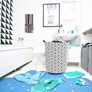 Collapsible Round Laundry Basket Hamper
