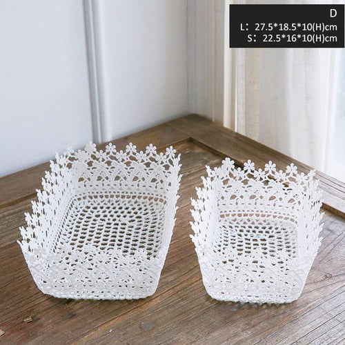 Miz 2 Pieces Home Organizer Storage Basket Heart Shape Storge Box for Home Organization Floral Home Decoration Accessory