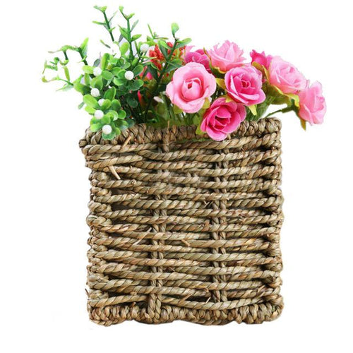 Woven Rattan Flower Pot Planter Organizer