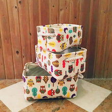 Load image into Gallery viewer, 3pcs Folding Cotton Storage Box Canvas Toy Cosmetic Sundries Storage Bag