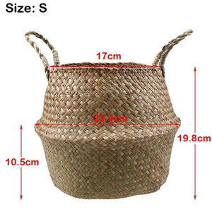 Foldable Seagrass Woven Storage Baskets