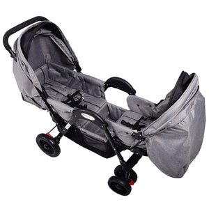 Foldable Face to Face Twin Baby Stroller with Reclining Seats