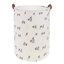 Load image into Gallery viewer, Folding Drawstring Canvas Laundry Basket Dirty Clothes Container