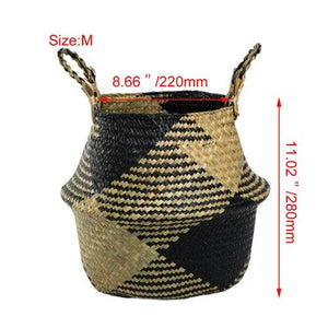 Foldable Seagrass Woven Storage Baskets