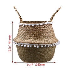 Load image into Gallery viewer, Household Straw Basket Wicker Seagrasss Decor
