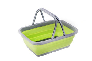 Portable Collapsible Basket Shopping Basket Foldable Storage Basket Home Organizer with Handle Trip